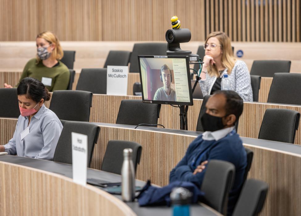 MPP students in the lecture theatre during induction